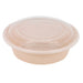 Ciotola rotonda beige in plastica PP con coperchio trasparente "Reemp" - 980 ml - Ø 18,2 cm - H 6,7 cm - 150 unità