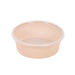 Ciotola rotonda beige in plastica PP con coperchio trasparente "Reemp" - 300 ml - Ø 12 cm - H 4,1 cm - 250 unità