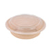 Ciotola rotonda beige in plastica PP con coperchio trasparente "Reemp" - 470 ml - Ø 12 cm - H 6,6 cm - 250 unità