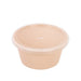 Ciotola rotonda beige in plastica PP con coperchio trasparente "Reemp" - 120 ml - Ø 7,7 cm - H 4 cm - 1000 unità