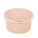Ciotola rotonda beige in plastica PP con coperchio trasparente "Reemp" - 225 ml - Ø 9,8 cm - H 4,9 cm - 250 unità