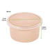 Ciotola rotonda beige in plastica PP con coperchio trasparente "Reemp" - 225 ml - Ø 9,8 cm - H 4,9 cm - 250 unità - dimensions