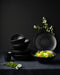 Piatto rotondo nero riutilizzabile "Black Phoenix" - Ø 25,8 cm - 12 unità