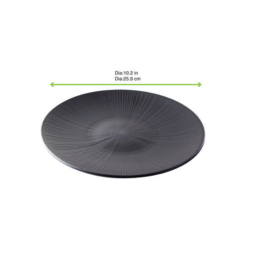 Piatto rotondo nero riutilizzabile "Black Phoenix" - Ø 25,8 cm - 12 unità - dimensions