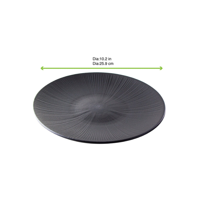 Piatto rotondo nero riutilizzabile "Black Phoenix" - Ø 25,8 cm - 12 unità - dimensions