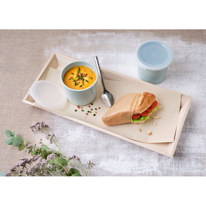 Contenitore per zuppa "Phoenix" verde acqua riutilizzabile - 500 ml - Ø 10,5 cm - H 9,5 cm - 24 unità