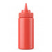Dispenser per salse morbido rosso a 1 beccuccio, plastica senza BPA - 230 ml - H 18,5 cm - 6 unità