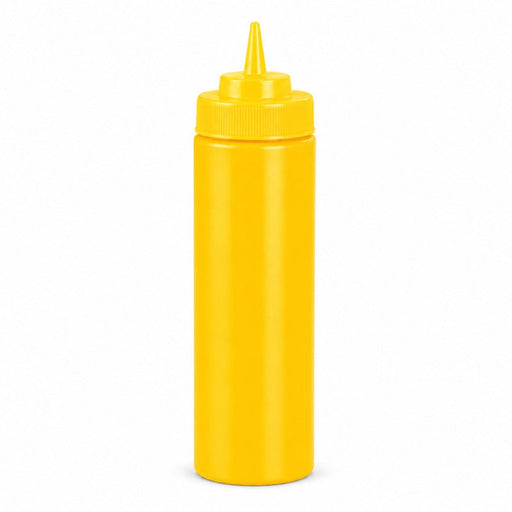 Dispenser per salse morbido giallo a 1 beccuccio, plastica senza BPA - 350 ml - H 19,5 cm - 6 unità