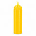 Dispenser per salse morbido giallo a 1 beccuccio, plastica senza BPA - 350 ml - H 19,5 cm - 6 unità