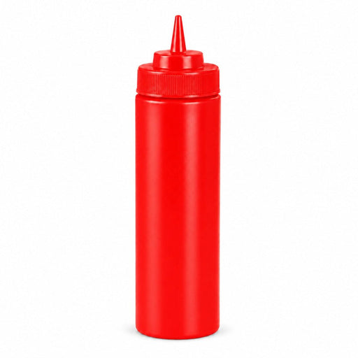 Dispenser per salse morbido rosso a 1 beccuccio, plastica senza BPA - 350 ml - H 19,5 cm - 6 unità