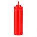 Dispenser per salse morbido rosso a 1 beccuccio, plastica senza BPA - 350 ml - H 19,5 cm - 6 unità