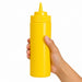 Dispenser per salse morbido giallo a 1 beccuccio, plastica senza BPA - 630 ml - H 26 cm - 6 unità