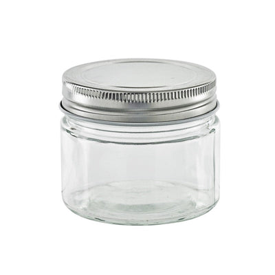 Pot en verre rond avec couvercle en aluminium à visser H 6,2 cm 150ml - 20 unités