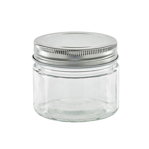 Barattolo in vetro rotondo con tappo in alluminio - 150 ml - Ø 7 cm - H 6,2 cm - 20 unità