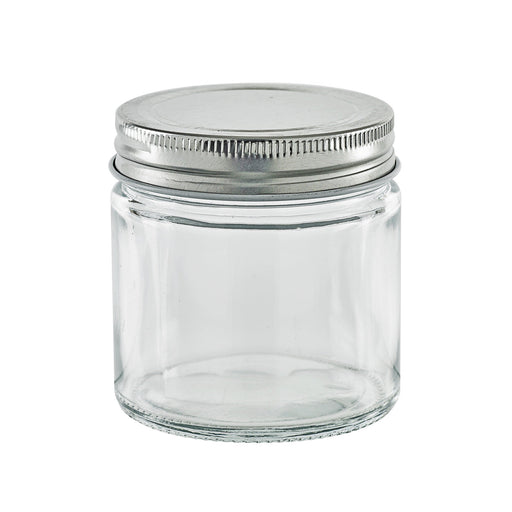 Barattolo in vetro rotondo con tappo in alluminio - 180 ml - Ø 7 cm - H 7,5 cm - 20 unità