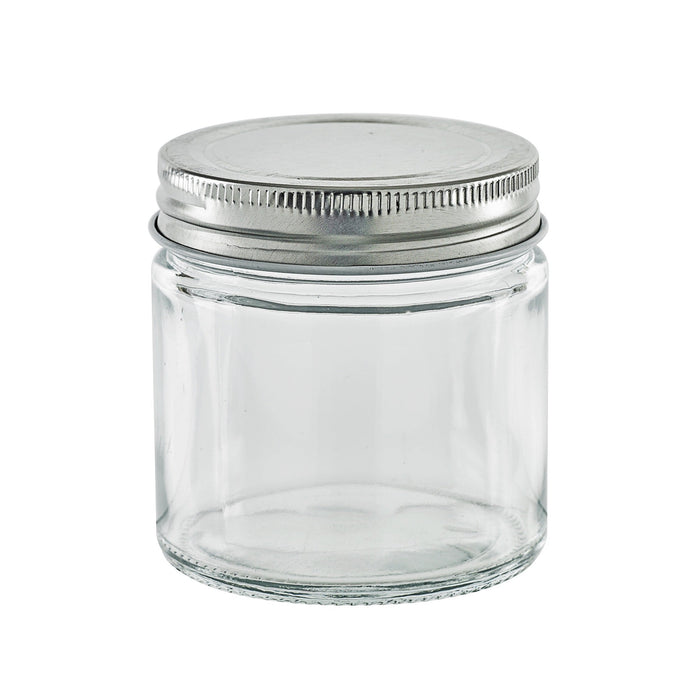 Barattolo in vetro rotondo con tappo in alluminio - 180 ml - Ø 7 cm - H 7,5 cm - 20 unità