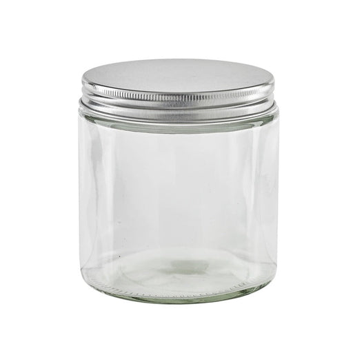 Barattolo in vetro rotondo con tappo in alluminio - 500 ml - Ø 8,8 cm - H 9,9 cm - 15 unità
