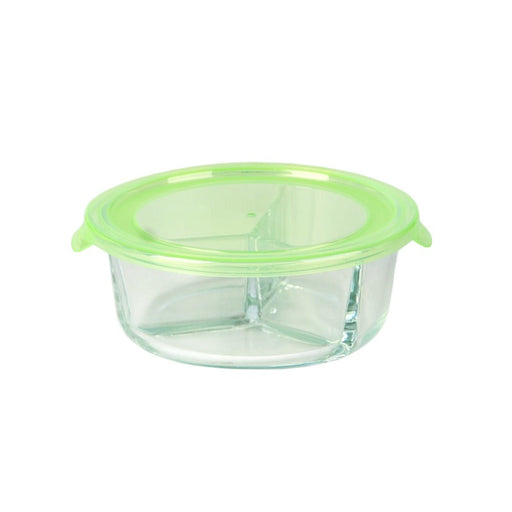 Ciotola rotonda a scomparti in vetro borosilicato con coperchio in plastica PP "CookShow" - 930 ml - Ø 17,2 cm - H 7,6 cm - 18 unità