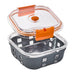 Ciotola quadrata a scomparti in vetro borosilicato con coperchio e protezione in silicone - 770 ml - 15,2 cm x 15,2 cm x 6 cm - 24 unità
