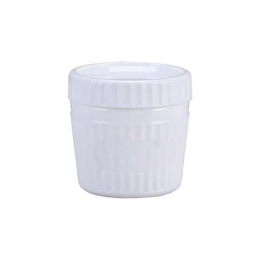 Ciotola rotonda in vetro opale con coperchio in plastica PP "CookShow" - 500 ml - Ø 10,4 cm - H 9,6 cm - 24 unità
