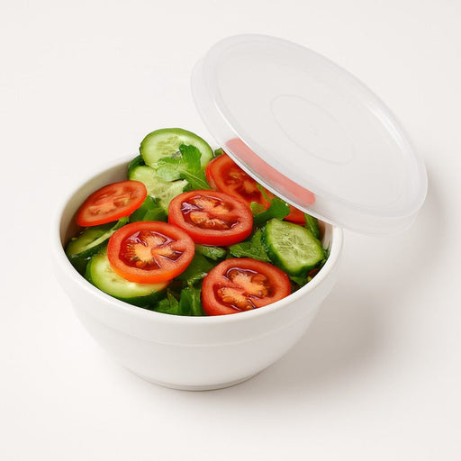 Ciotola rotonda in vetro opale con coperchio in plastica PP "CookShow" - 250 ml - Ø 10,5 cm - H 5 cm - 36 unità