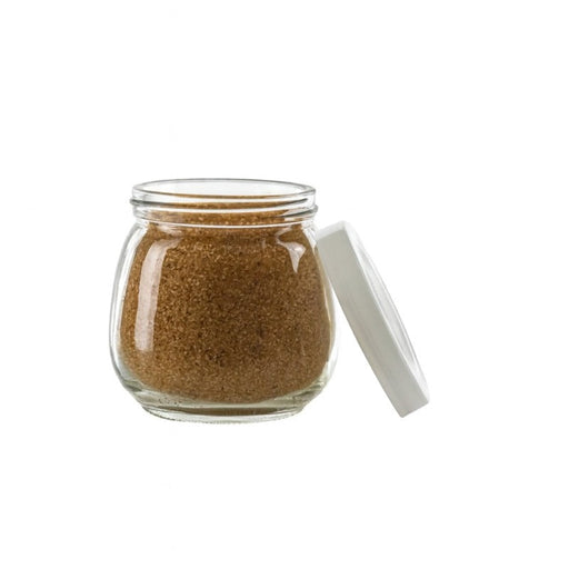Vasetto sferico in vetro con tappo in PP - 100 ml - Ø 5,3 cm - H 6,7 cm - 30 unità