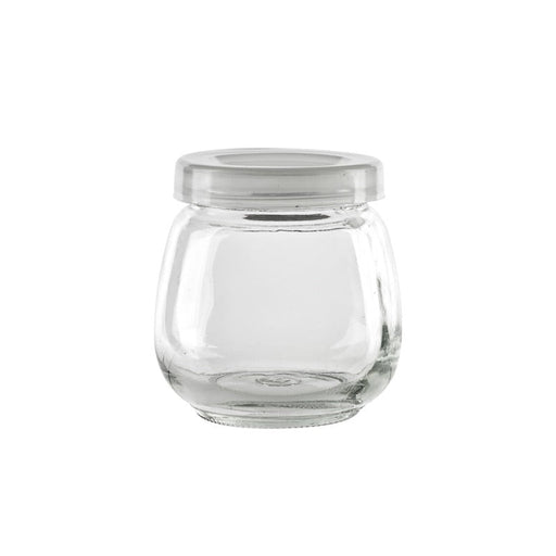 Vasetto sferico in vetro con tappo in PP - 100 ml - Ø 5,3 cm - H 6,7 cm - 30 unità