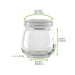 Vasetto sferico in vetro con tappo in PP - 200 ml - Ø 6,2 cm - H 7,3 cm - 105 unità - dimensions