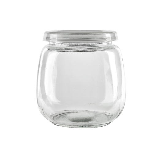 Vasetto sferico in vetro con tappo in PP - 300 ml - Ø 6,8 cm - H 8,7 cm - 60 unità