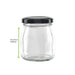 Vasetto per budino in vetro con tappo in ferro nero - 150 ml - Ø 6 cm - H 8 cm - 120 unità - dimensions