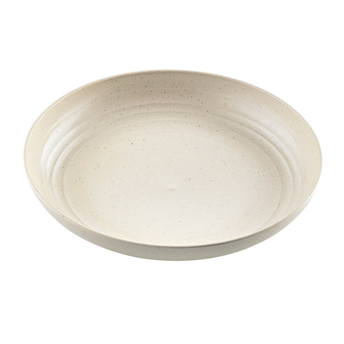 Piatto rotondo beige riutilizzabile in composito "Huskly" - Ø 19,8 cm - 96 unità