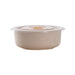 Ciotola rotonda beige riutilizzabile in composito con coperchio in plastica PP "Huskly" - 500 ml - Ø 13 cm - H 6,5 cm - 30 unità
