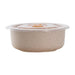Ciotola rotonda beige riutilizzabile in composito con coperchio in plastica PP "Huskly" - 900 ml - Ø 15 cm - H 7,5 cm - 20 unità