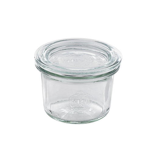 Vasetto in vetro "Weck" con coperchio in vetro - 80 ml - Ø 6 cm - H 6 cm - 12 unità