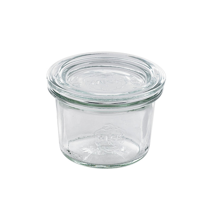Vasetto in vetro "Weck" con coperchio in vetro - 80 ml - Ø 6 cm - H 6 cm - 12 unità