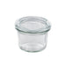 Vasetto in vetro "Weck" con coperchio in vetro - 80 ml - Ø 6 cm - H 6 cm - 12 unità
