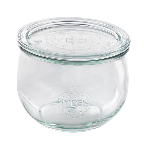 Vasetto in vetro "Weck" con coperchio in vetro - 480 ml - Ø 10 cm - H 8,5 cm - 6 unità