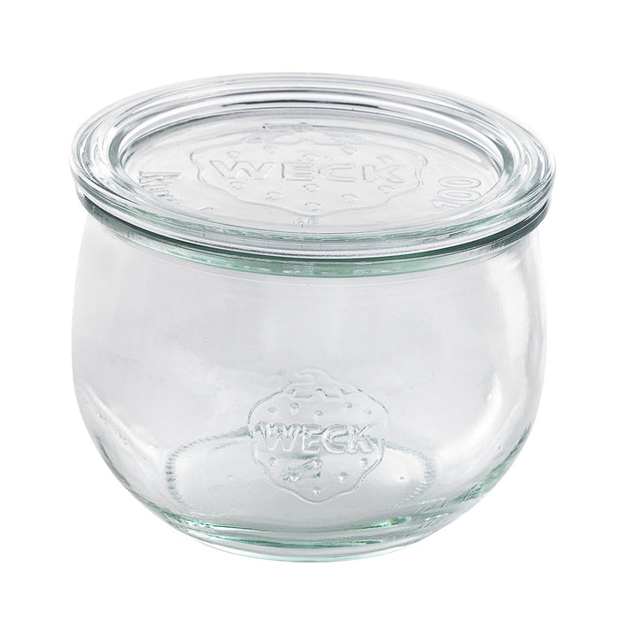 Vasetto in vetro "Weck" con coperchio in vetro - 480 ml - Ø 10 cm - H 8,5 cm - 6 unità