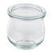 Vasetto in vetro "Weck" con coperchio in vetro - 330 ml - Ø 8 cm - H 8,6 cm - 6 unità