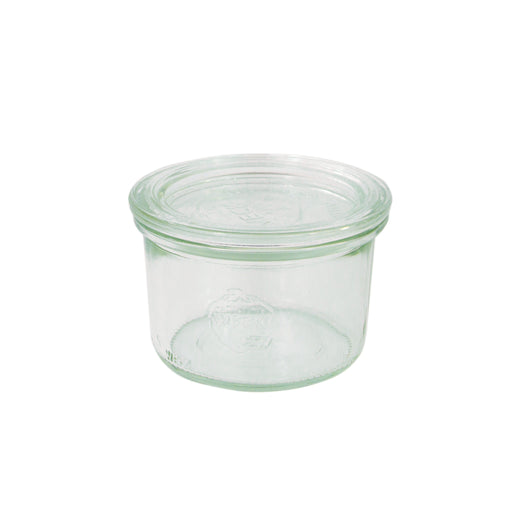 Vasetto in vetro "Weck" con coperchio in vetro - 200 ml - Ø 9 cm - H 6 cm - 12 unità