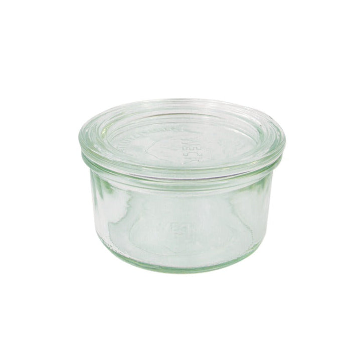 Vasetto in vetro "Weck" con coperchio in vetro - 165 ml - Ø 9 cm - H 5 cm - 12 unità