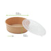Combo insalatiera in kraft e coperchio trasparente riutilizzabile - Ø 18,5 cm - H 6,8 cm - 10 unità - dimensions