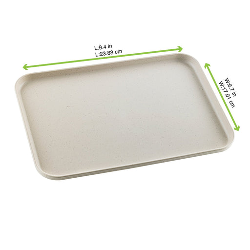Vassoio riutilizzabile in composito beige "Huskly" - 24 cm x 17 cm x 1,6 cm - 40 unità - dimensions