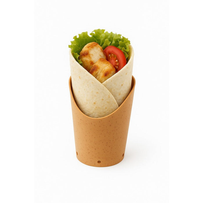 Porta wrap riutilizzabile in kraft con 6 fori di aerazione - 220 ml - Ø 8 cm - H 11,8 cm - 10 unità