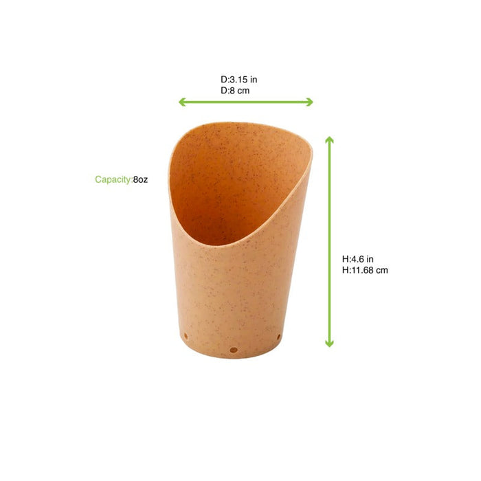 Porta wrap riutilizzabile in kraft con 6 fori di aerazione - 220 ml - Ø 8 cm - H 11,8 cm - 10 unità - dimensions