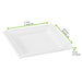 Piatto quadrato bianco in polpa di cellulosa - 20 cm x 20 cm - 576 unità - dimensions