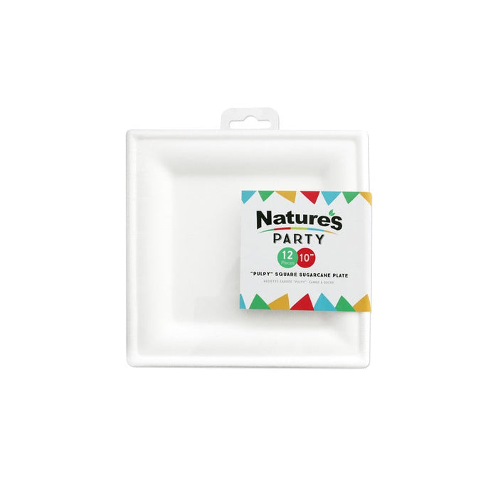 Piatto quadrato bianco in polpa di cellulosa - 26 cm x 26 cm - 180 unità