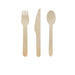 Kit posate in legno 3/1: coltello forchetta cucchiaio, imballo kraft - 16,5 cm - 250 unità