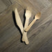 Kit posate in legno 3/1: coltello forchetta cucchiaio, imballo kraft - 16,5 cm - 250 unità