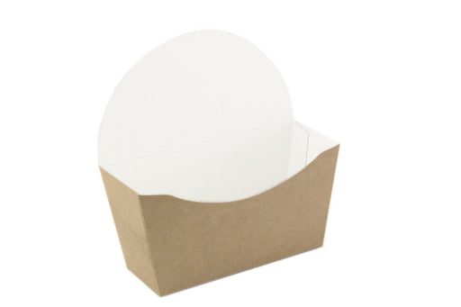 Confezione in cartone kraft per bagel con interno bianco - 12 cm x 4 cm x 12 cm - 1000 unità